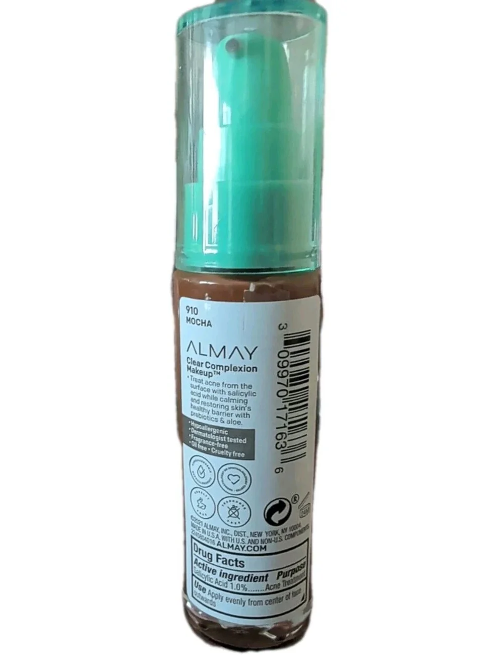 Almay Clear Complexion Acne Foundation Makeup 910 Mocha, 1 fl oz.